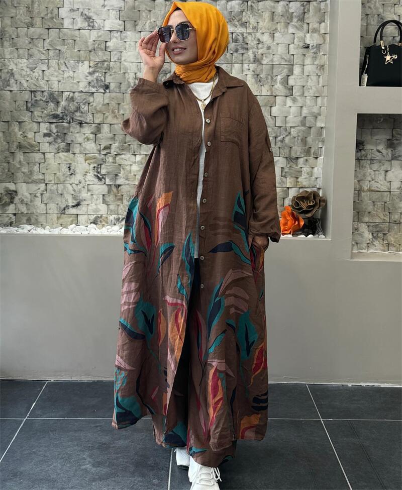Damen Lange Bluse mit floralem Design R&B