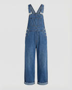 Damen Jeans Latzhose Oversized mit tiefen Taschen