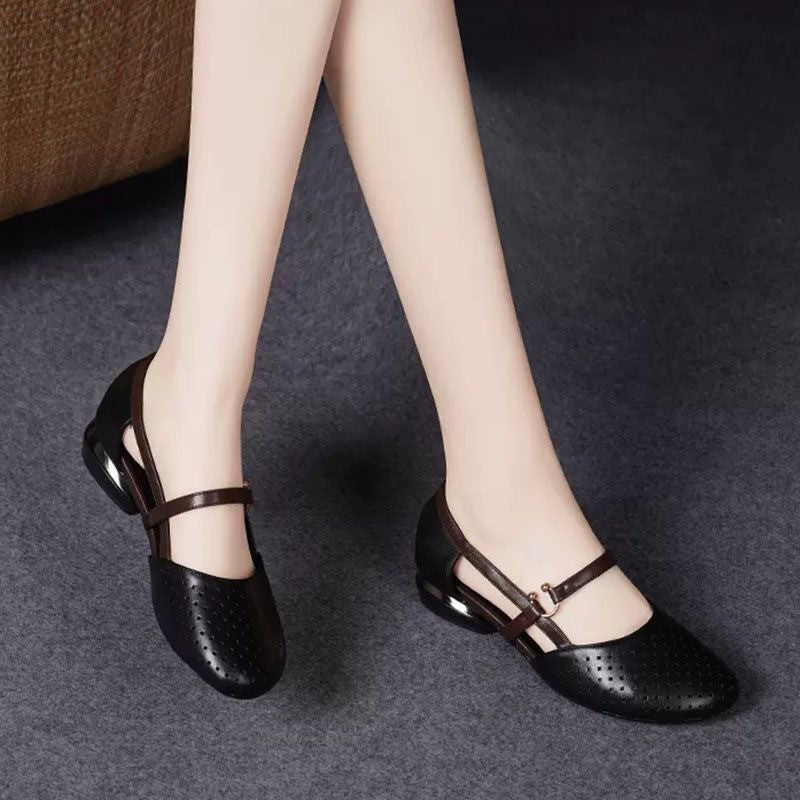 Damen Ballerinas mit luftigen Perforationen und eleganter Doppelriemenführung R&B