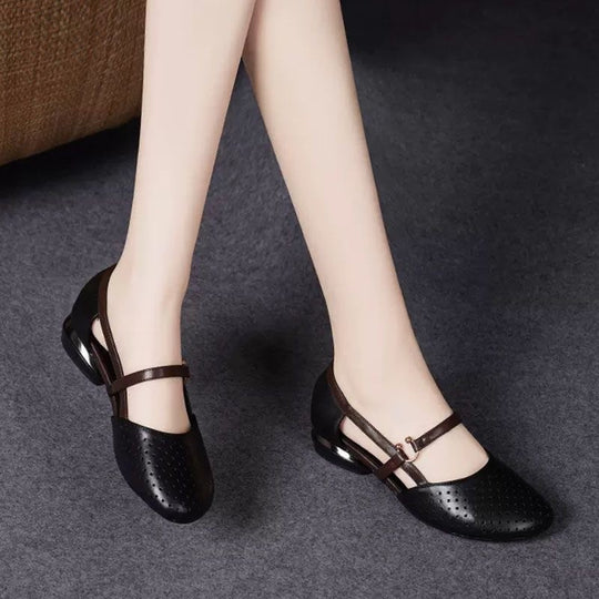 Damen Ballerinas mit luftigen Perforationen und eleganter Doppelriemenführung R&B