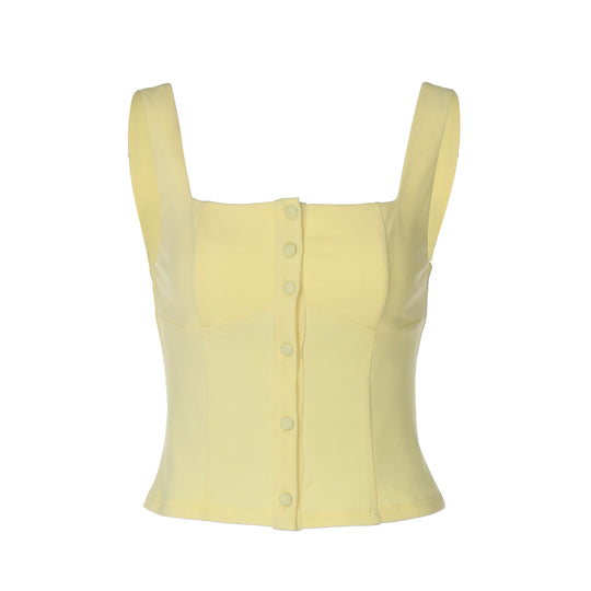 Damen Tailliertes Top mit Knopfdetail R&B