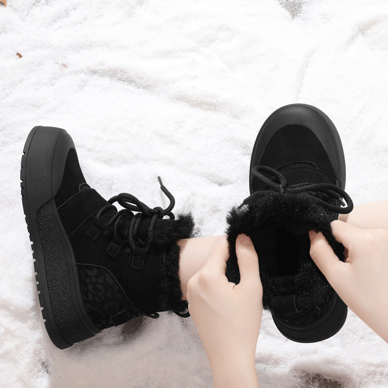 Damen Modische Winterboots mit kuscheligem Innenfutter und stylischem Animal-Print R&B