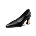 Damen elegante Pumps mit modischem Absatz und schicker Schnallenverzierung R&B