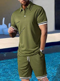 Herren sportliches Polo-Shirt und Shorts Set mit modernem Schnitt