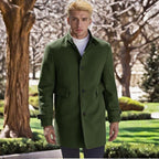 Herren eleganter, taillierter Wollmantel R&B