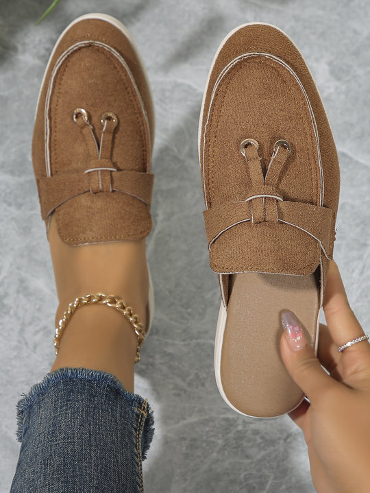 Damen Bequeme Slip-On Mokassins mit eleganter Schnallen-Applikation R&B