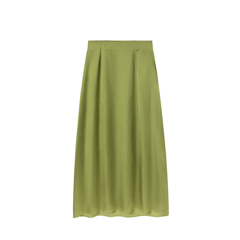 Damen Bodenlanger Satin Maxi-Rock R&B