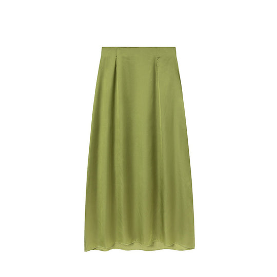 Damen Bodenlanger Satin Maxi-Rock R&B