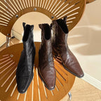 Damen Elegante Ankle Boots mit edler Lederoberfläche und modischem Blockabsatz R&B