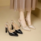 Damen Slingback-Pumps mit dekorativem Schmuckdetail