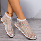 Damen Mesh-Sneaker mit glitzernden Perlenakzenten und flexibler Sohle R&B
