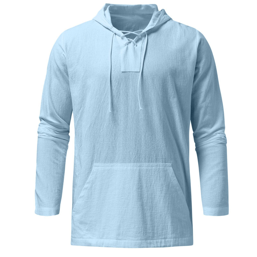 Damen lässiger Langarm-Hoodie mit Kängurutasche und Kapuze R&B