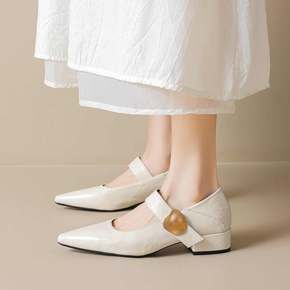 Damen elegante Slingback-Ballerinas mit angesagtem Riemen und modischem Akzent