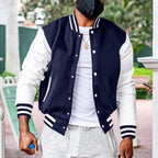 Herren Varsity-Jacke mit kontrastierenden Ärmeln und sportlichem Design