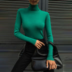Damen Modischer Rollkragenpullover aus weicher Baumwolle R&B