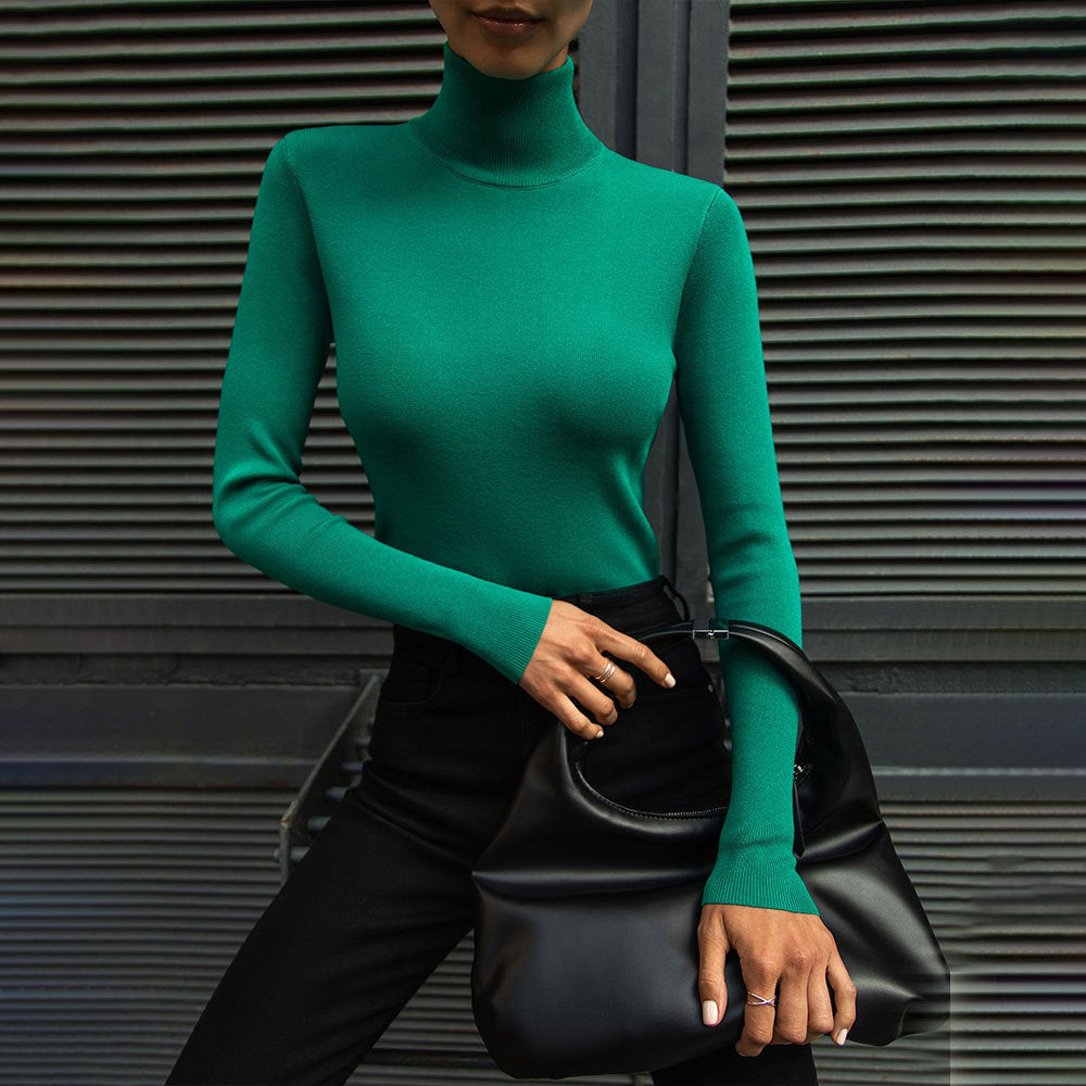 Damen Modischer Rollkragenpullover aus weicher Baumwolle R&B