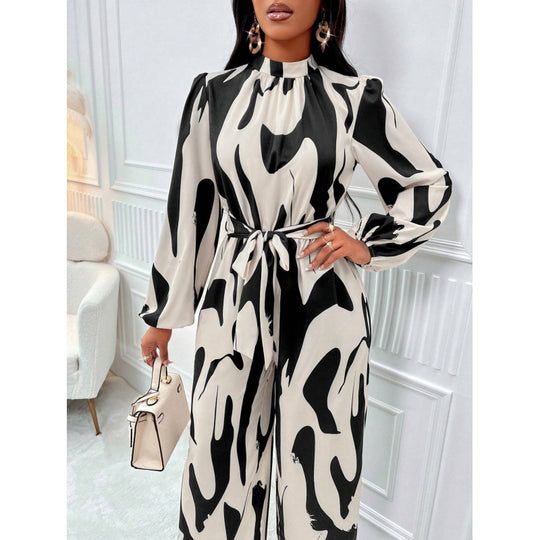 Damen Maxikleid mit stylischem Wickel-Design und eleganten Puffärmeln R&B