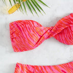 Damen Bandeau-Bikini mit elastischem Wickeldesign und hohem Beinausschnitt R&B
