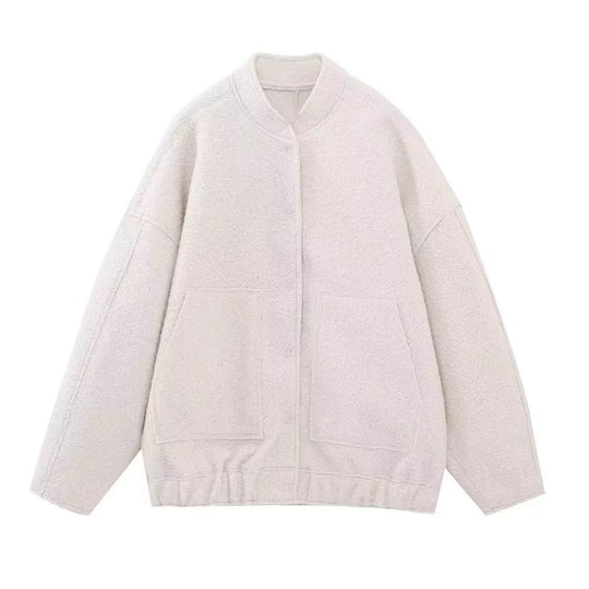 Damen gemütliche und stylische Fleecejacke mit großen aufgesetzten Taschen R&B
