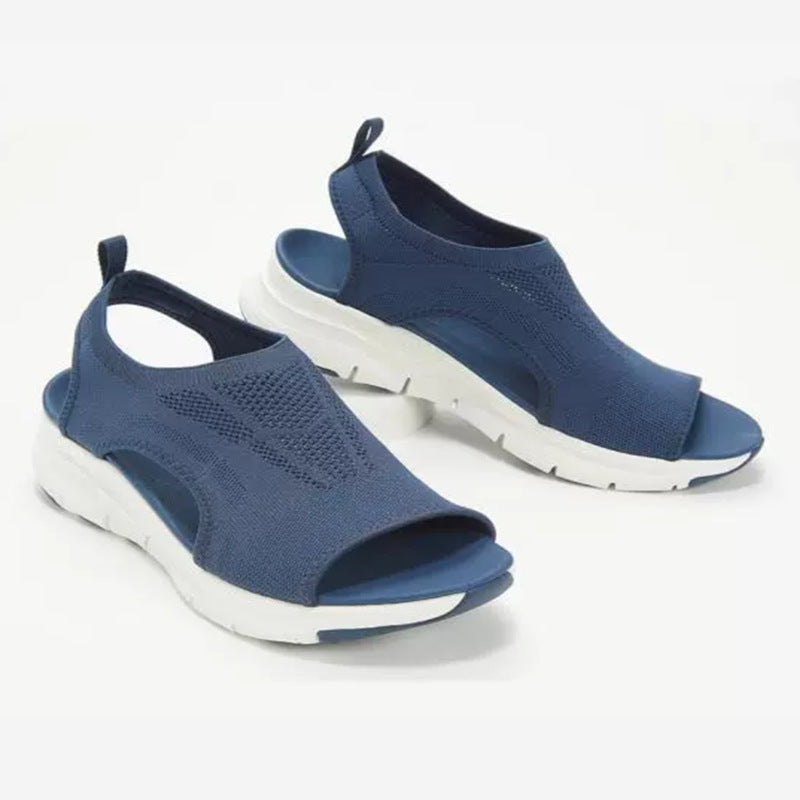 Damen Komfortable Sandaletten mit atmungsaktiver Strickoberfläche und ergonomischem Fußbett R&B