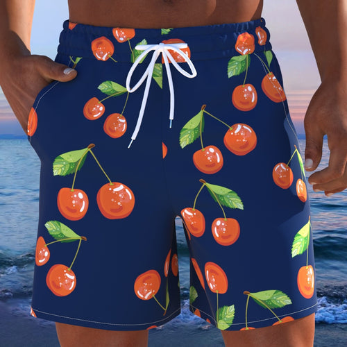 Herren Schwimmmode mit frischem Kirschdesign und bequemer Passform R&B
