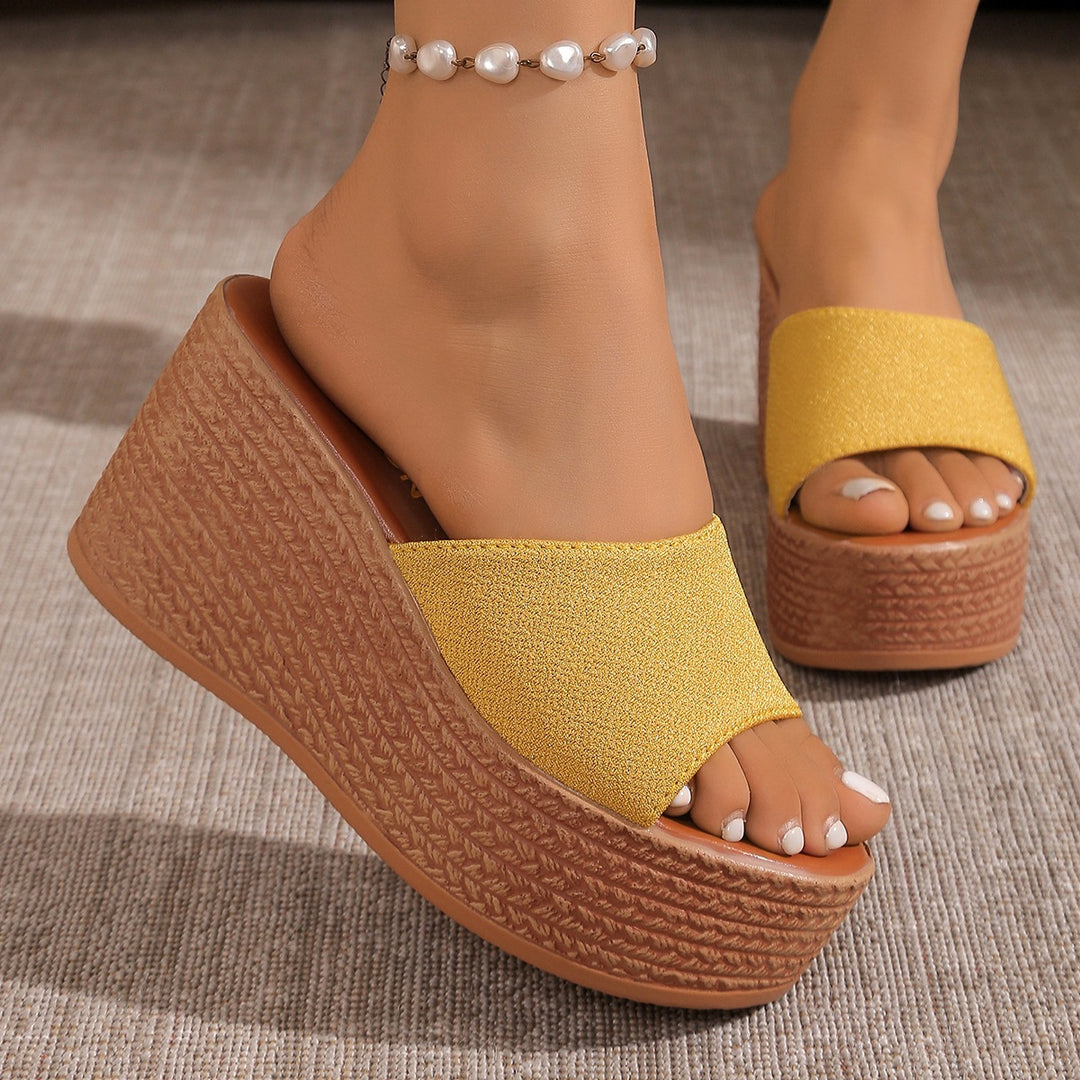 Damen Komfortable Plateau-Sandalen mit breitem Obermaterial und rutschfester Sohle R&B