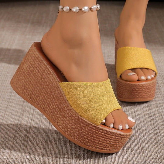 Damen Komfortable Plateau-Sandalen mit breitem Obermaterial und rutschfester Sohle R&B