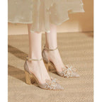 Damen elegante High Heels mit funkelndem Schleifendesign R&B