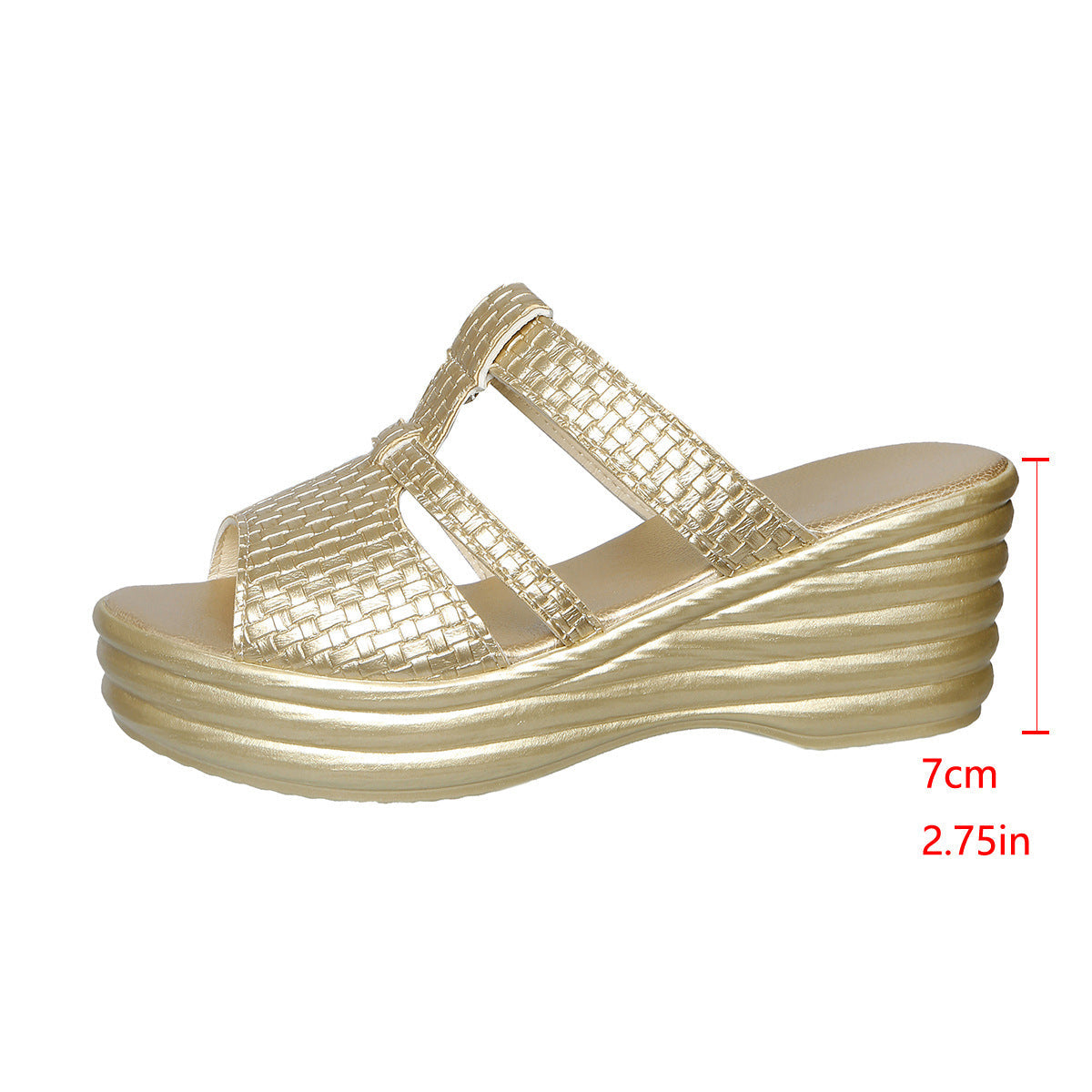 Damen Wedge-Pantoletten mit elegantem Geflecht und komfortablem Fußbett R&B