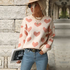 Damen Kuscheliger Strickpullover mit Herzmotiv R&B