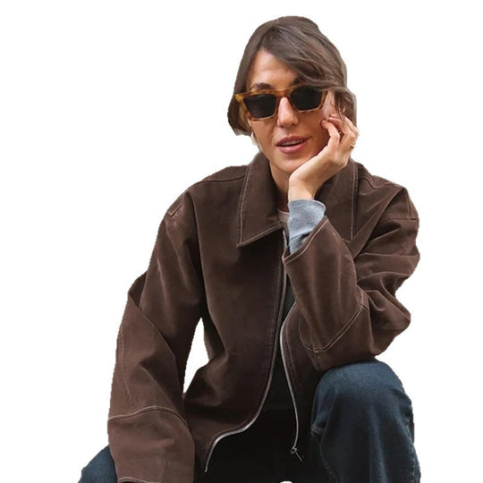 Damen Elegante und bequeme Wildlederjacke R&B