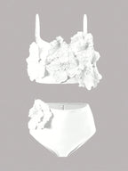 Damen Floral Bikini mit voluminösem Blüten-Design