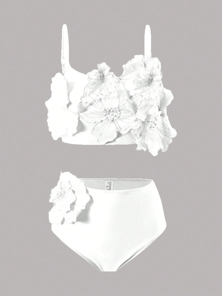 Damen Floral Bikini mit voluminösem Blüten-Design