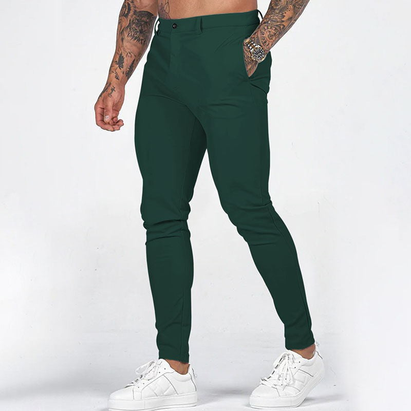 Herren Slim-Fit Chinohosen mit elastischem Bund und praktischen Taschen R&B