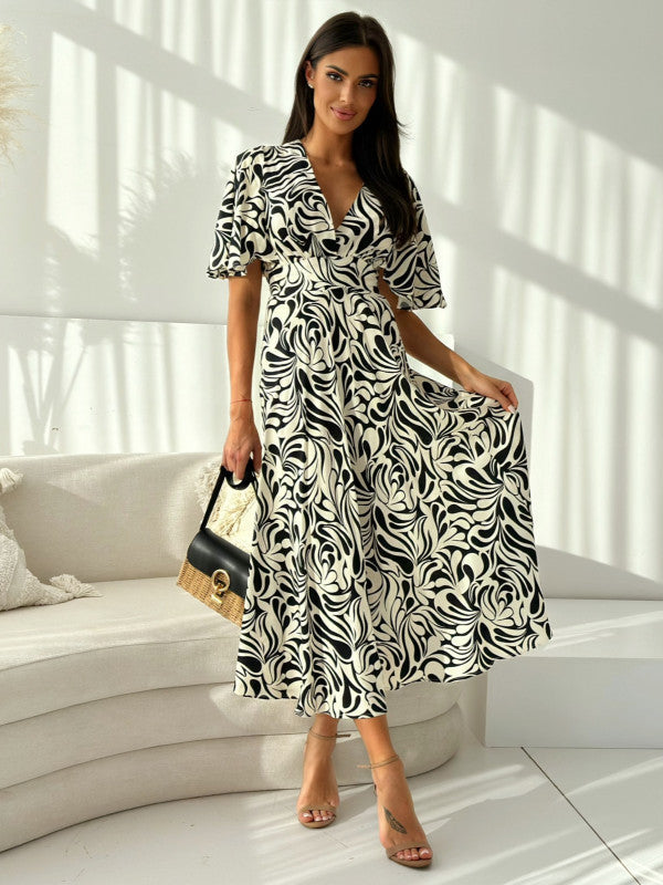 Damen Wickelkleid mit floralem Design R&B