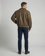 Herren vintage-inspirierter Pilotenblouson aus Lederimitat mit Ziernähten und elastischem Bund R&B