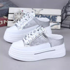 Damen Plateau Sneakers mit modischem Slingback-Design und atmungsaktiver Obermaterial