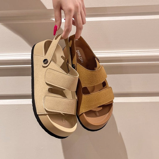 Damen Komfortable Velours-Sandalen R&B