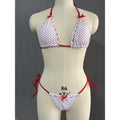 Damen Triangel-Bikini mit verspieltem Punkte-Design und verstellbaren BindR&Bändern R&B