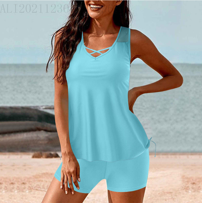 Damen Sportlicher Tankini mit Shorts R&B