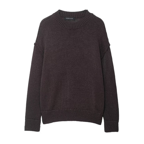 Damen lässiger Pullover mit Oversized-Schnitt und strukturiertem Muster R&B