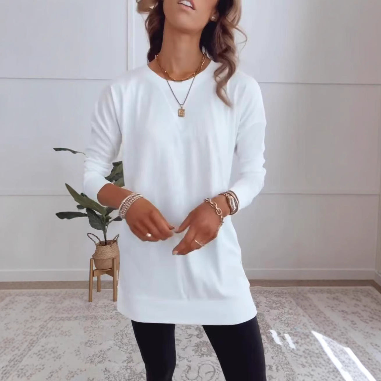 Damen Langarmshirt aus atmungsaktiver Baumwolle R&B