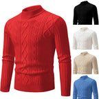 Herren Strickpullover mit hochgeschlossenem Kragen und Zopfmuster R&B