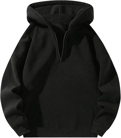 Herren sportlicher Kapuzenpullover mit halbem Reißverschluss R&B
