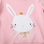 Mädchen Sweatshirt mit niedlichem Hasenmotiv R&B