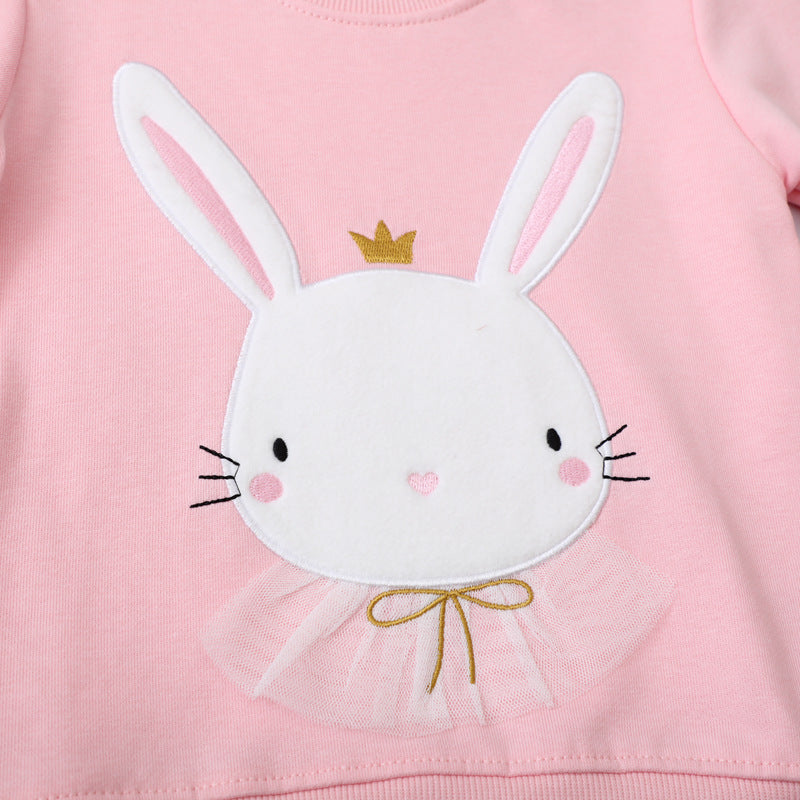 Mädchen Sweatshirt mit niedlichem Hasenmotiv R&B