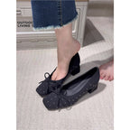 Damen modische Ballerina-Schuhe mit feiner Schleifen- und Strassverzierung R&B