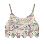 Damen gehäkeltes Oberteil im farbenfrohen Design R&B