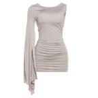 Damen Elegantes Mini-Kleid mit asymmetrischem Design und Rüschendetails R&B