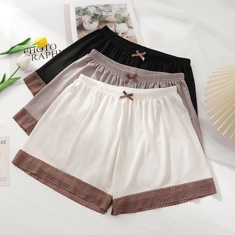 Damen Lässige Shorts mit dekorativem Spitzenbesatz R&B